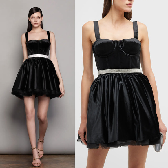 Bronx and Banco Dresses & Skirts - NWT Bronx And Banco Mademoiselle Velvet Corset Mini Dress, Black, Sz S